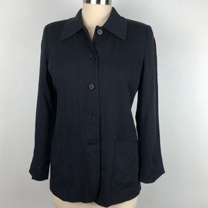 Talbots Button Blazer Jacket Stripe pockets Work